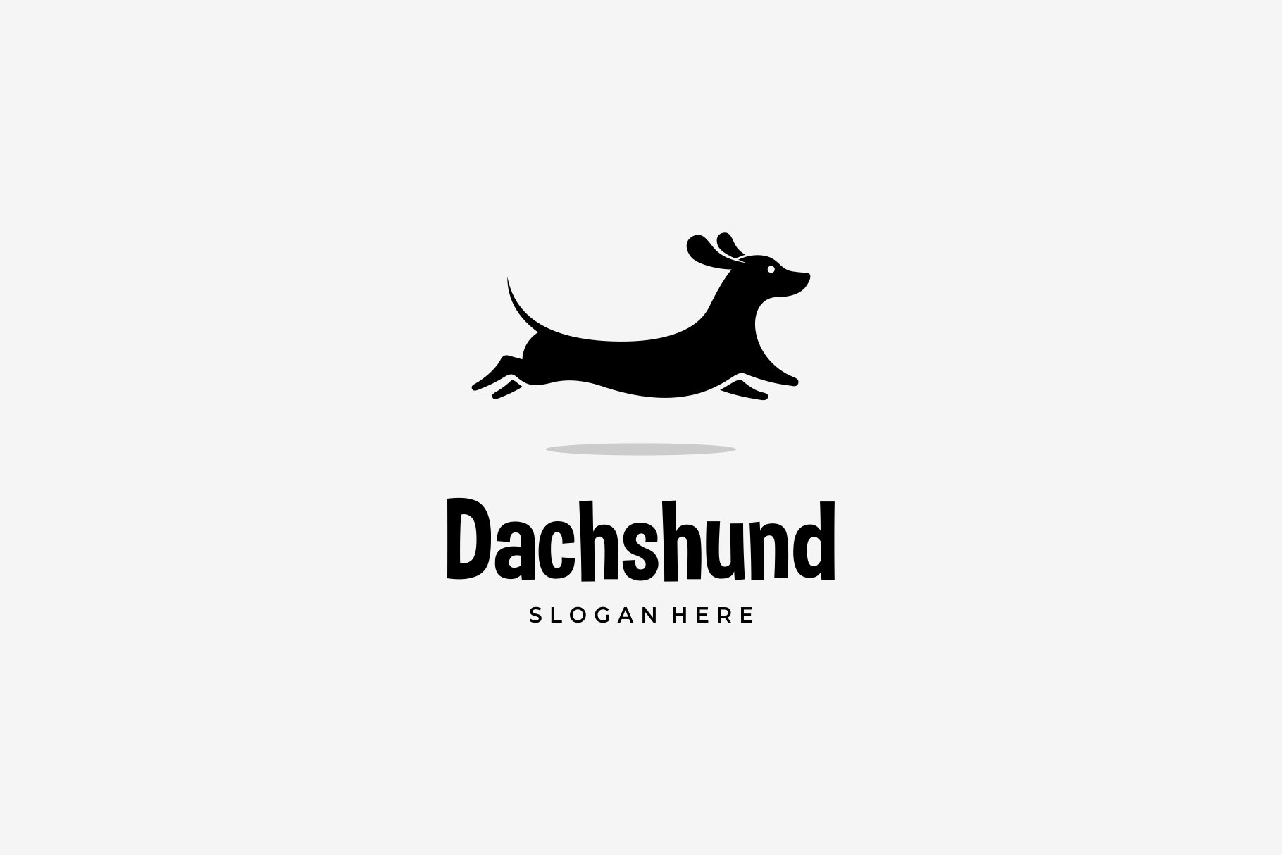 Dachshund Dog Jump Flat Logo cover image.