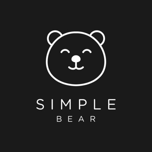 Bear Head Simple Outline Mascot Logo cover image.
