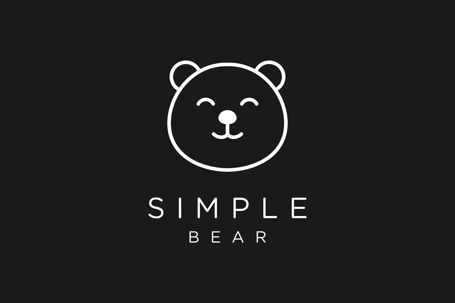 Bear Head Simple Outline Mascot Logo cover image.