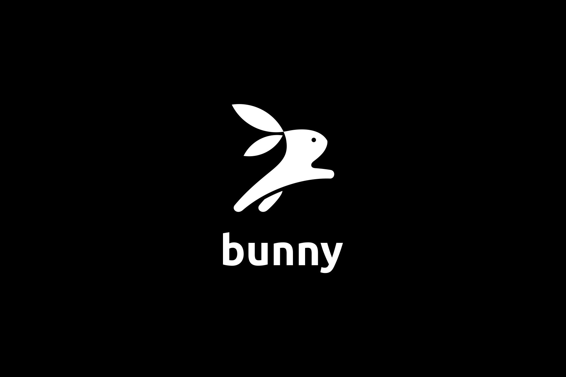 Rabbit Bunny Hare Jump Simple Logo – MasterBundles