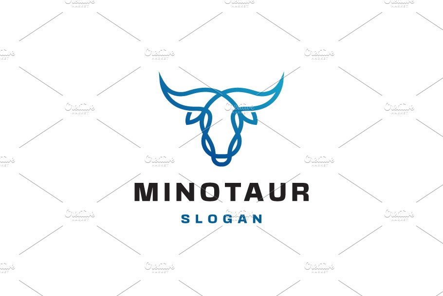 Minotaur Bull Logo Template cover image.