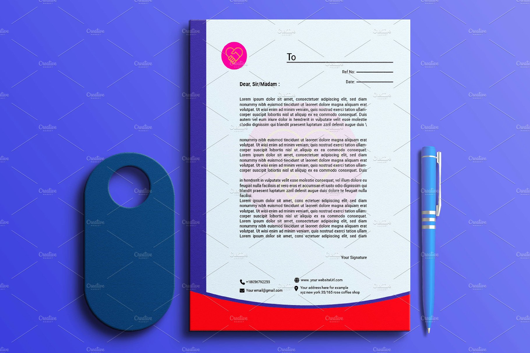 Letter Head, letterheads, letter preview image.