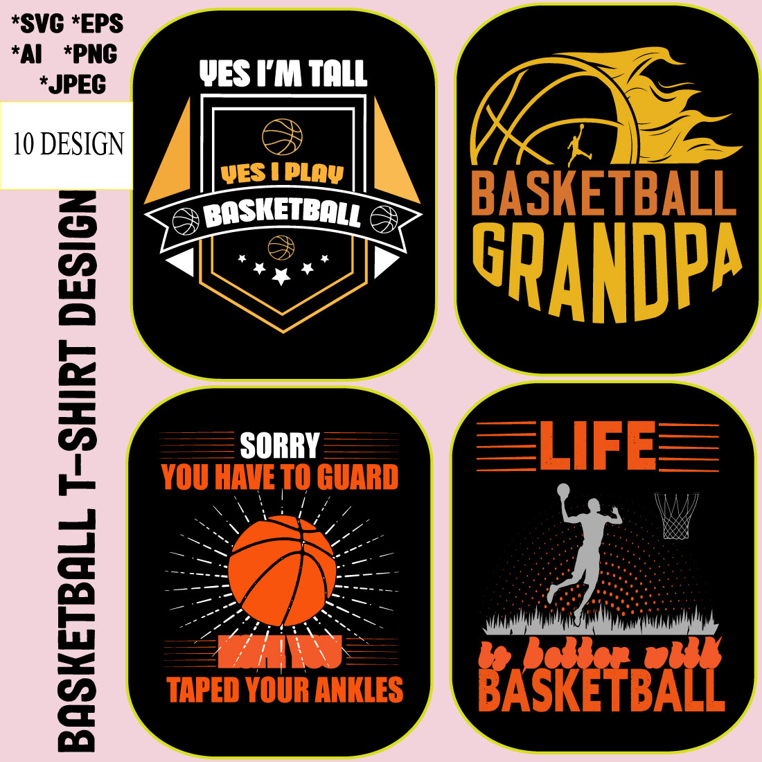 Basketball t-shirt design bundle, Basketball Custom graphic t