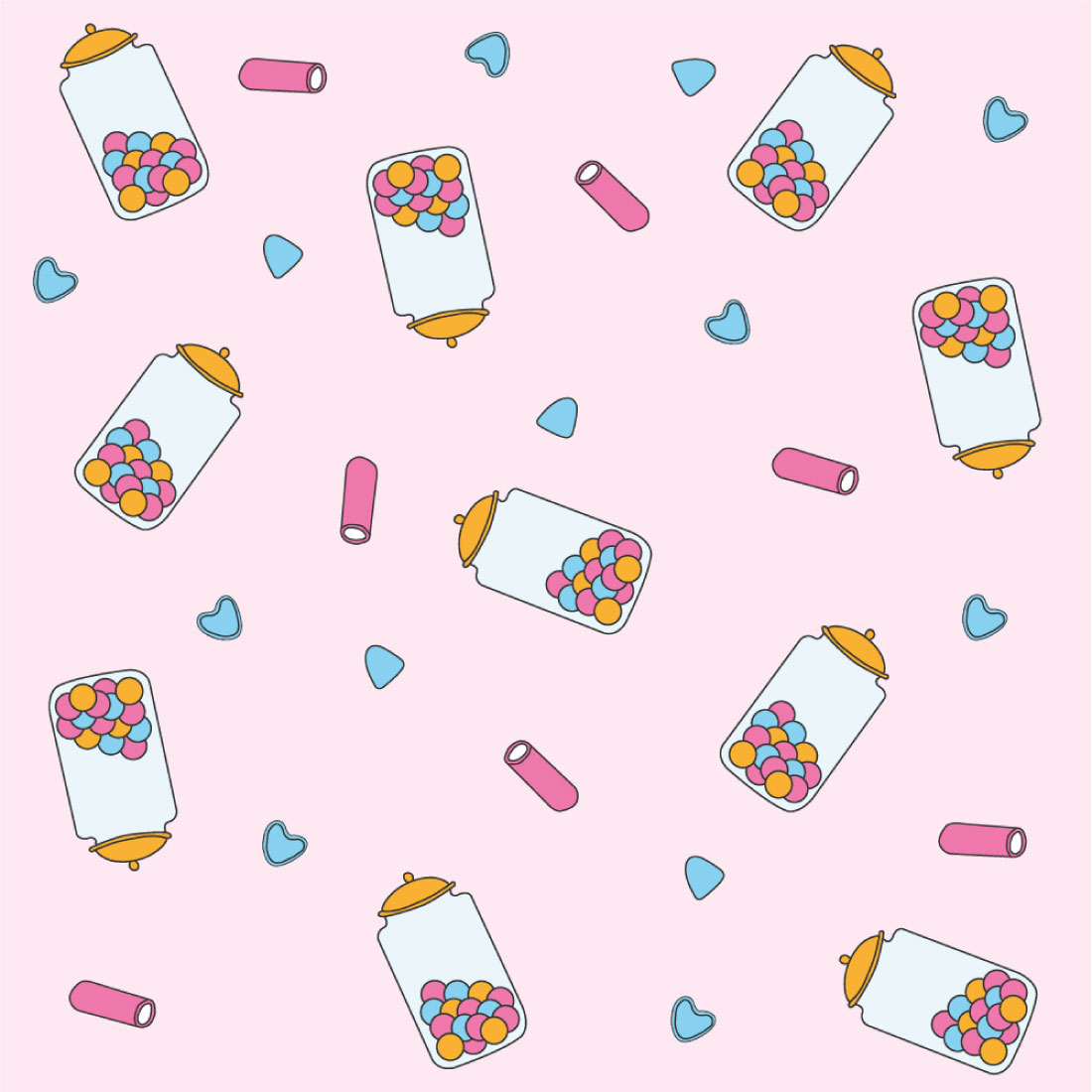sweets candy pattern design preview image.