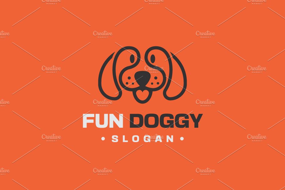 Dog Logo Template preview image.