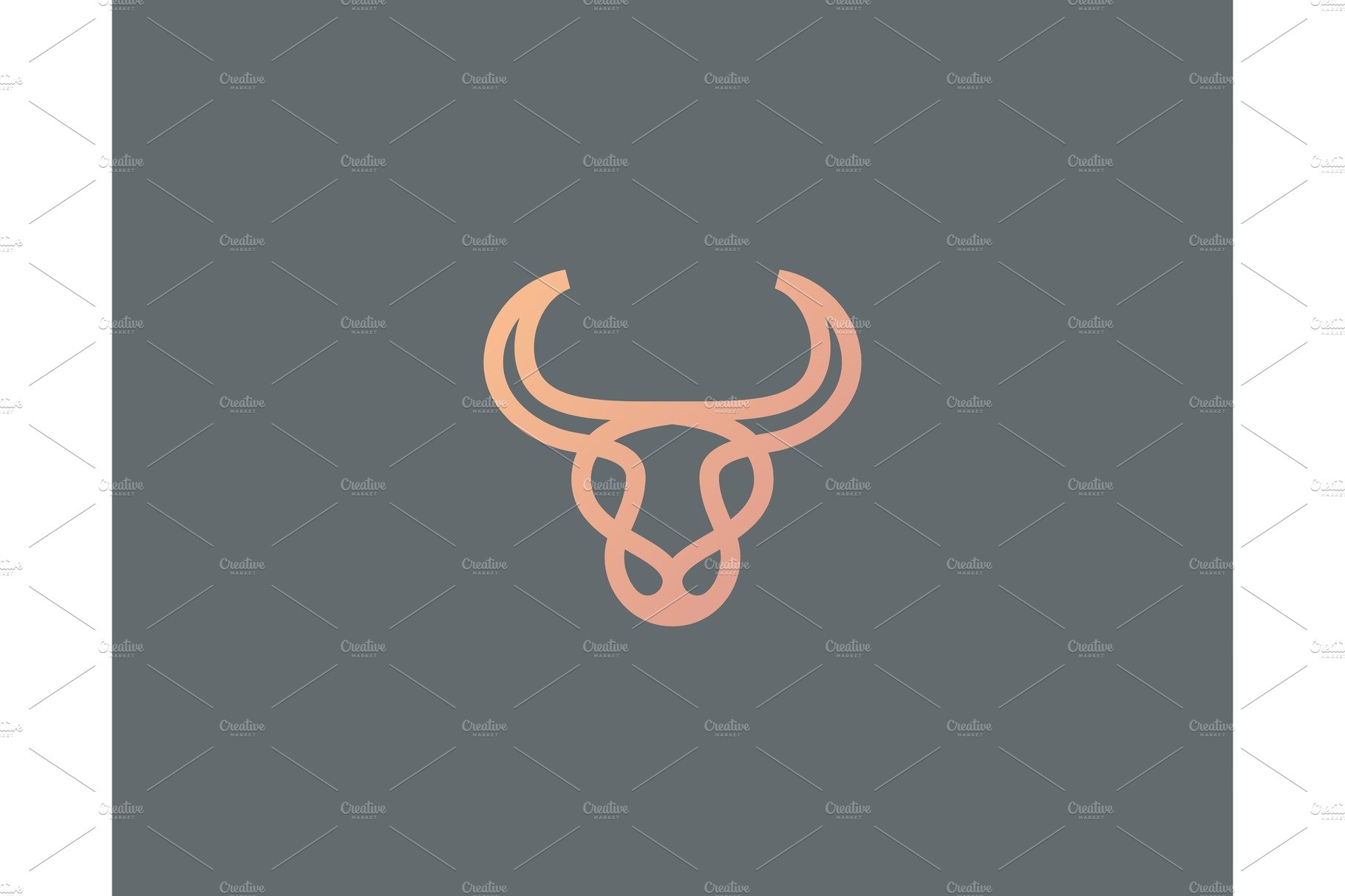 Abstract cow steak premium logo icon cover image.