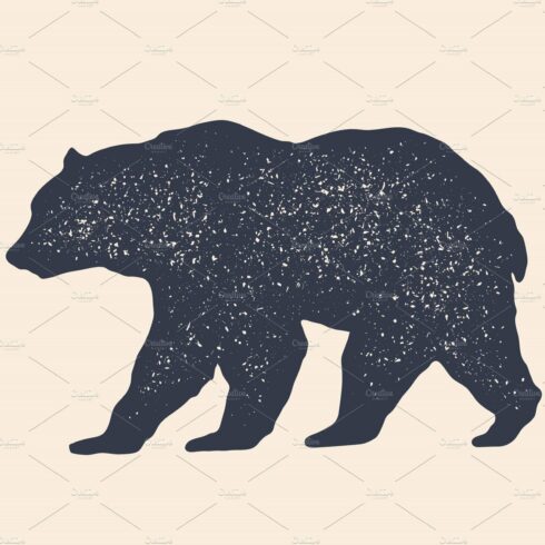 Bear, silhouette. Vintage logo cover image.