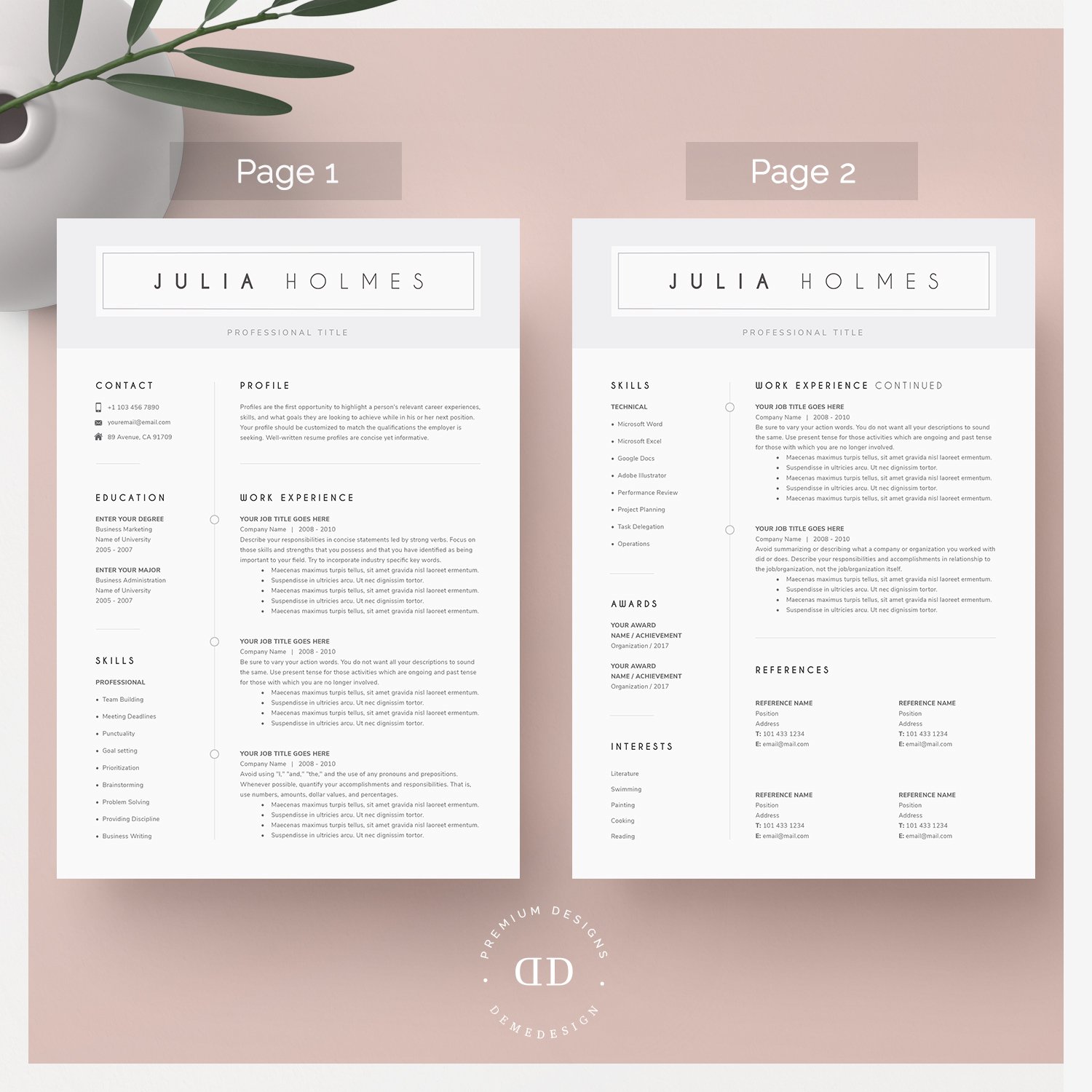 Resume Template & Cover Letter preview image.