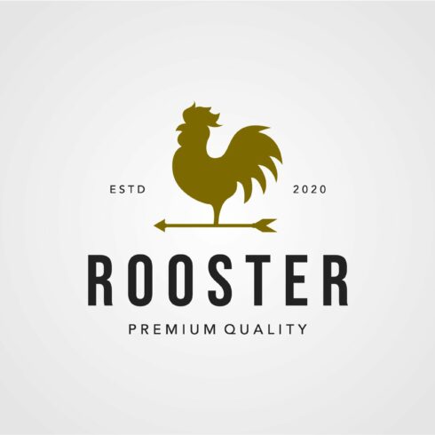 vintage rooster logo vector arrow cover image.