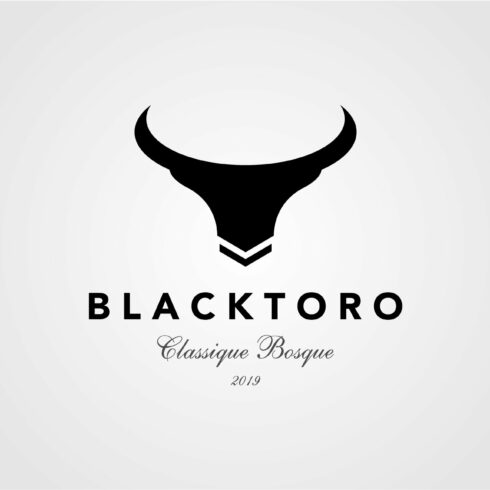 vintage back toro bull logo vector cover image.
