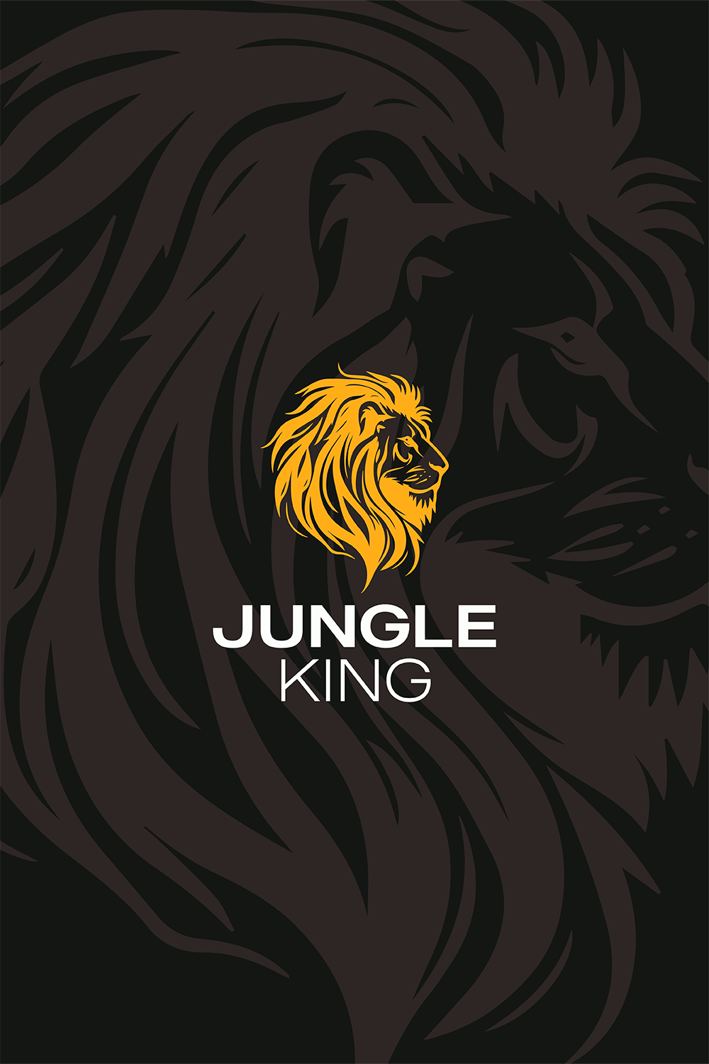 LION LOGO - JUNGLE KING pinterest preview image.
