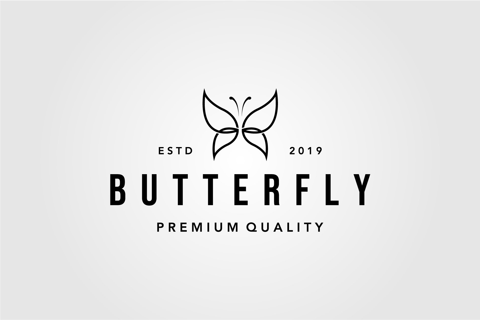 Line Art Butterfly Vintage Logo cover image.