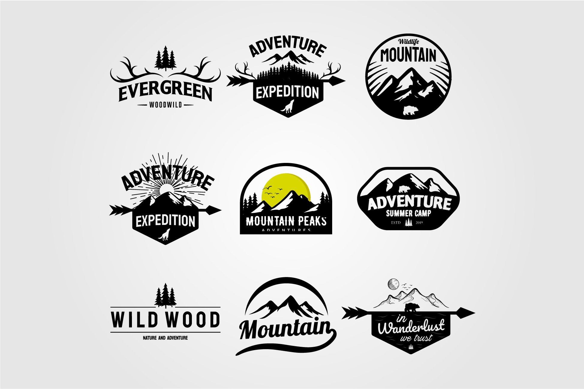 Set of Vector Mountain and Outdoor cover image.