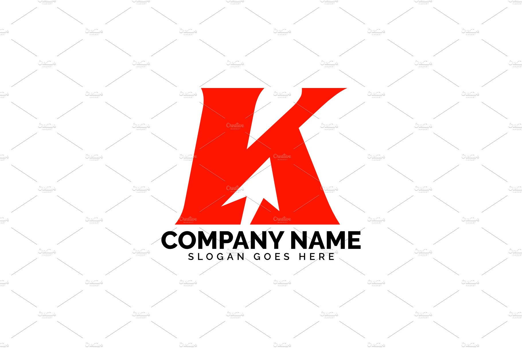 k letter arrow logo preview image.