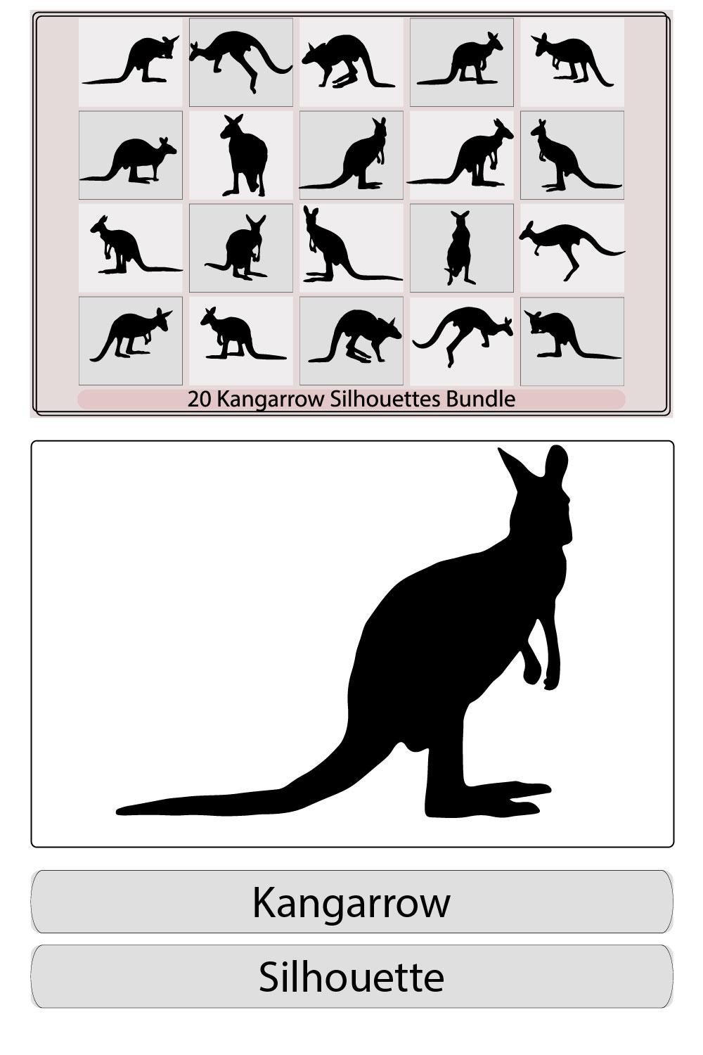 Kangaroo vector silhouette,collection of kangaroo silhouette kangaroo silhouette,Set silhouettes of kangaroo,kangaroo logo icon designs vector pinterest preview image.