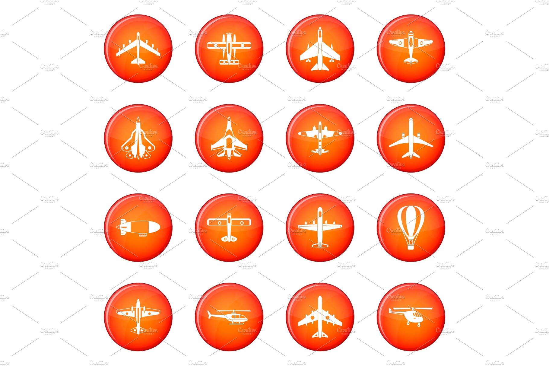 Aviation icons vector set cover image.