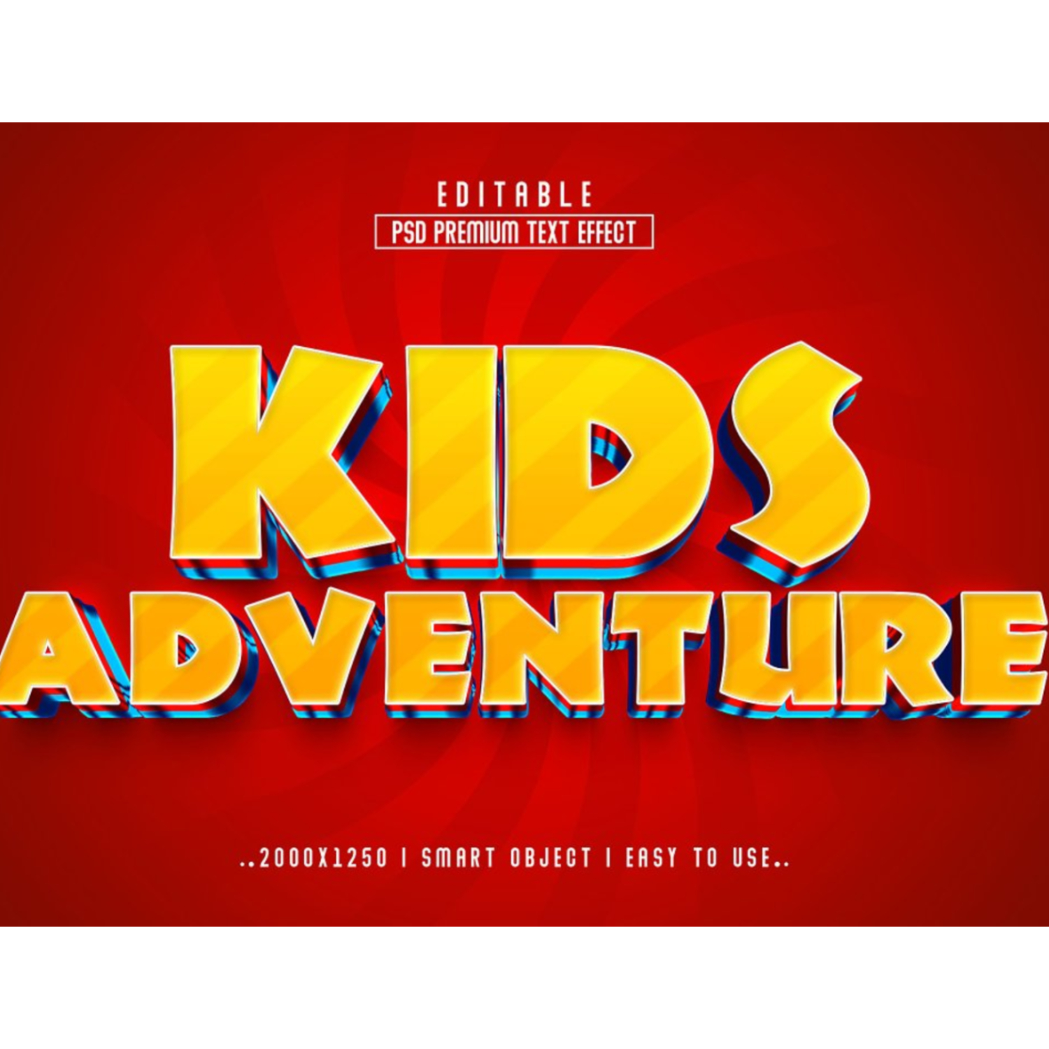 Kids's adventure font with a red background.