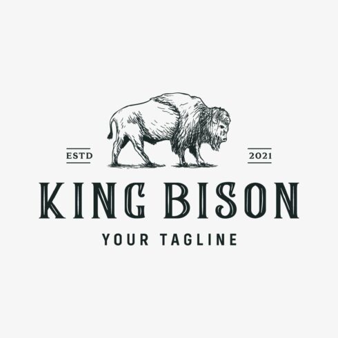 Bison Strong Masculine Vintage Logo cover image.