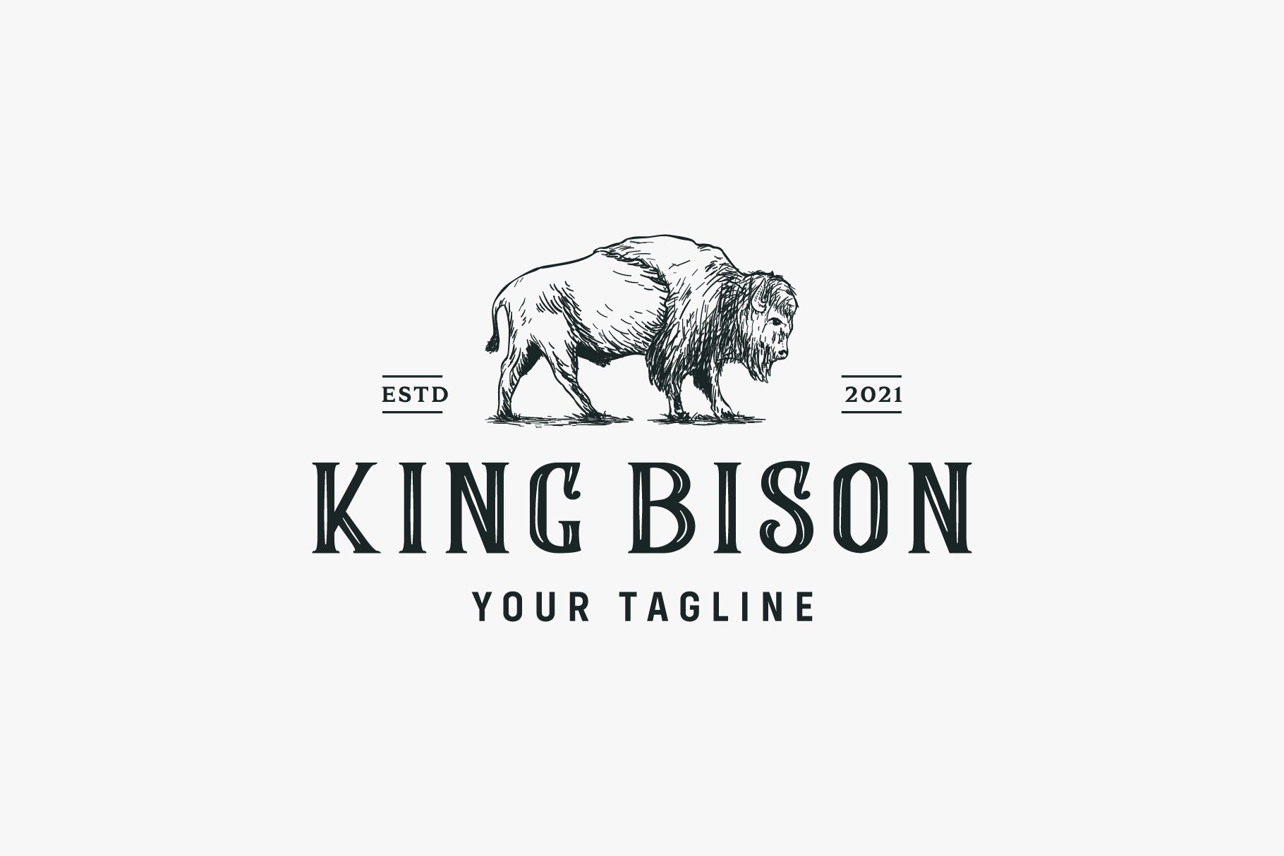 Bison Strong Masculine Vintage Logo cover image.