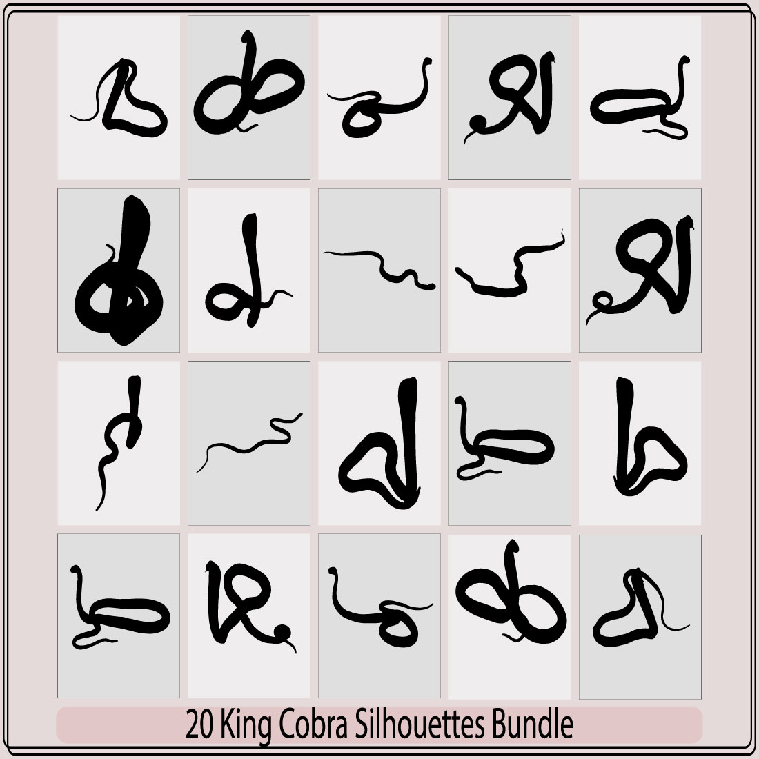 King Cobra silhouette icons,Cobra snake,King cobra silhouette,Black king cobra logo template design,King Cobra snake logo design vector preview image.