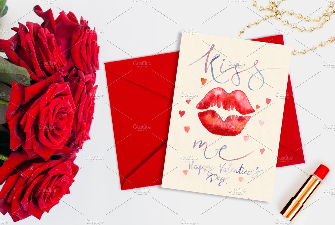 Valentine's day lettering card cover image.