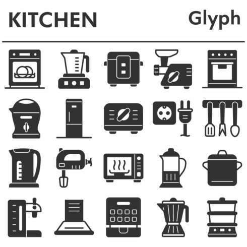 Set, kitchen icons set_1 cover image.