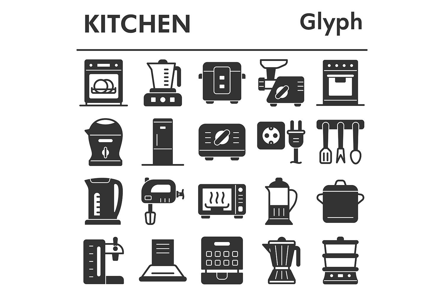 Set, kitchen icons set_1 pinterest preview image.