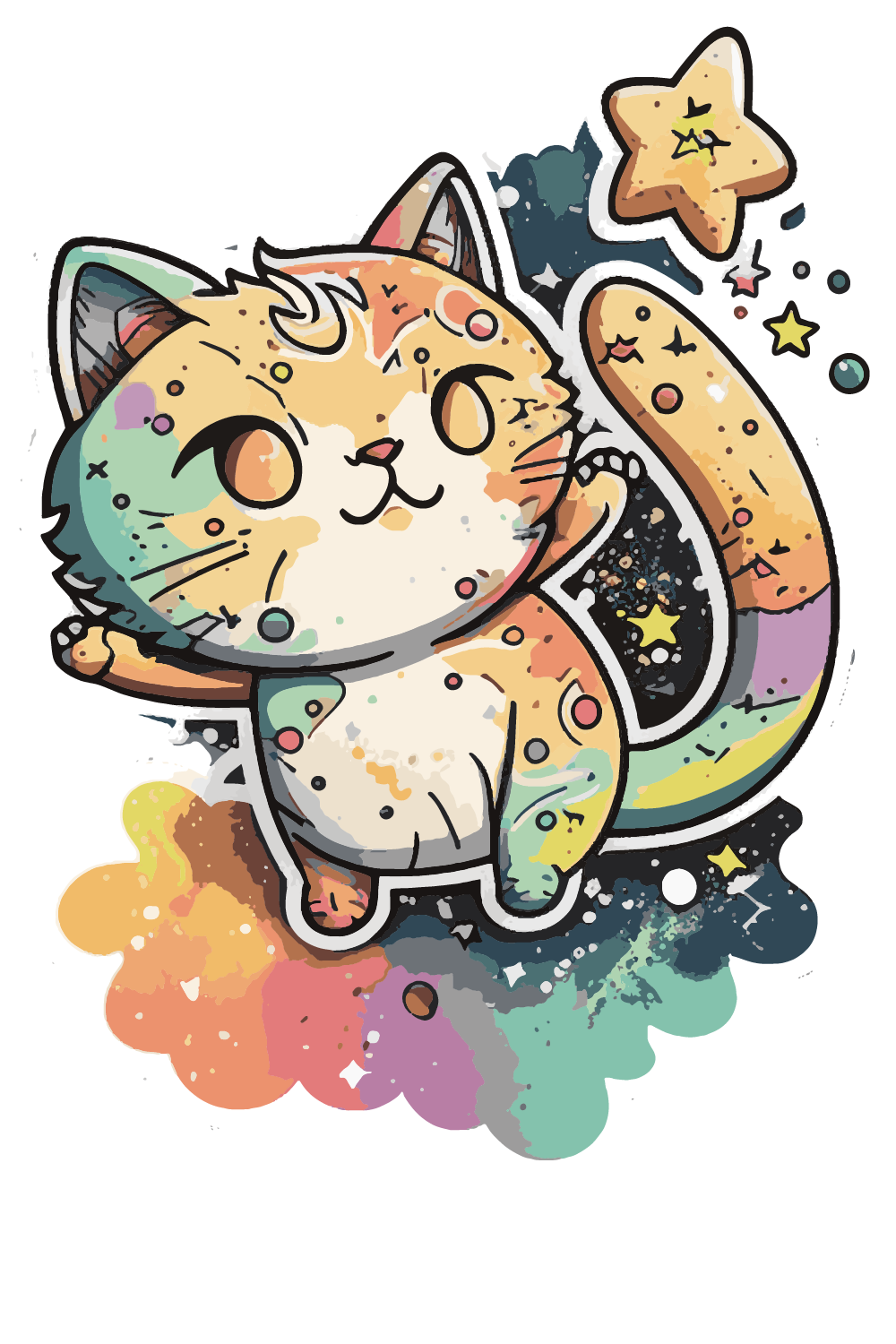 cute Kitten Sticker pinterest preview image.