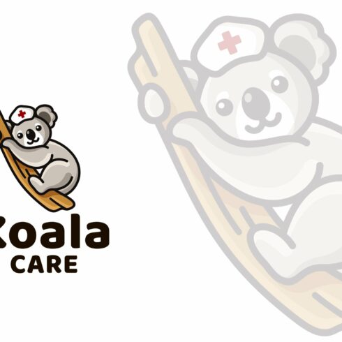 Koala Care Cute Kids Logo Template cover image.