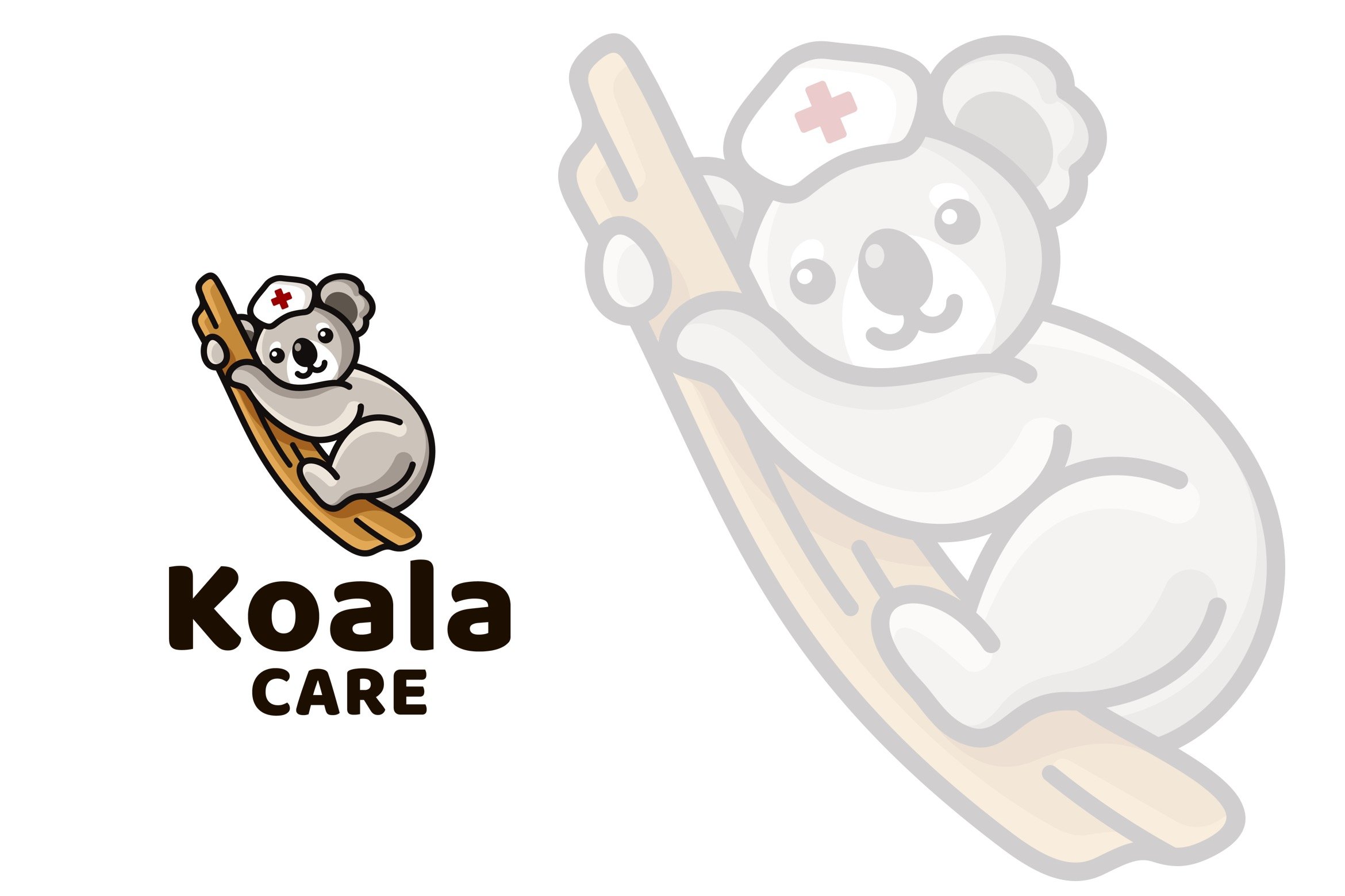 Koala Care Cute Kids Logo Template cover image.
