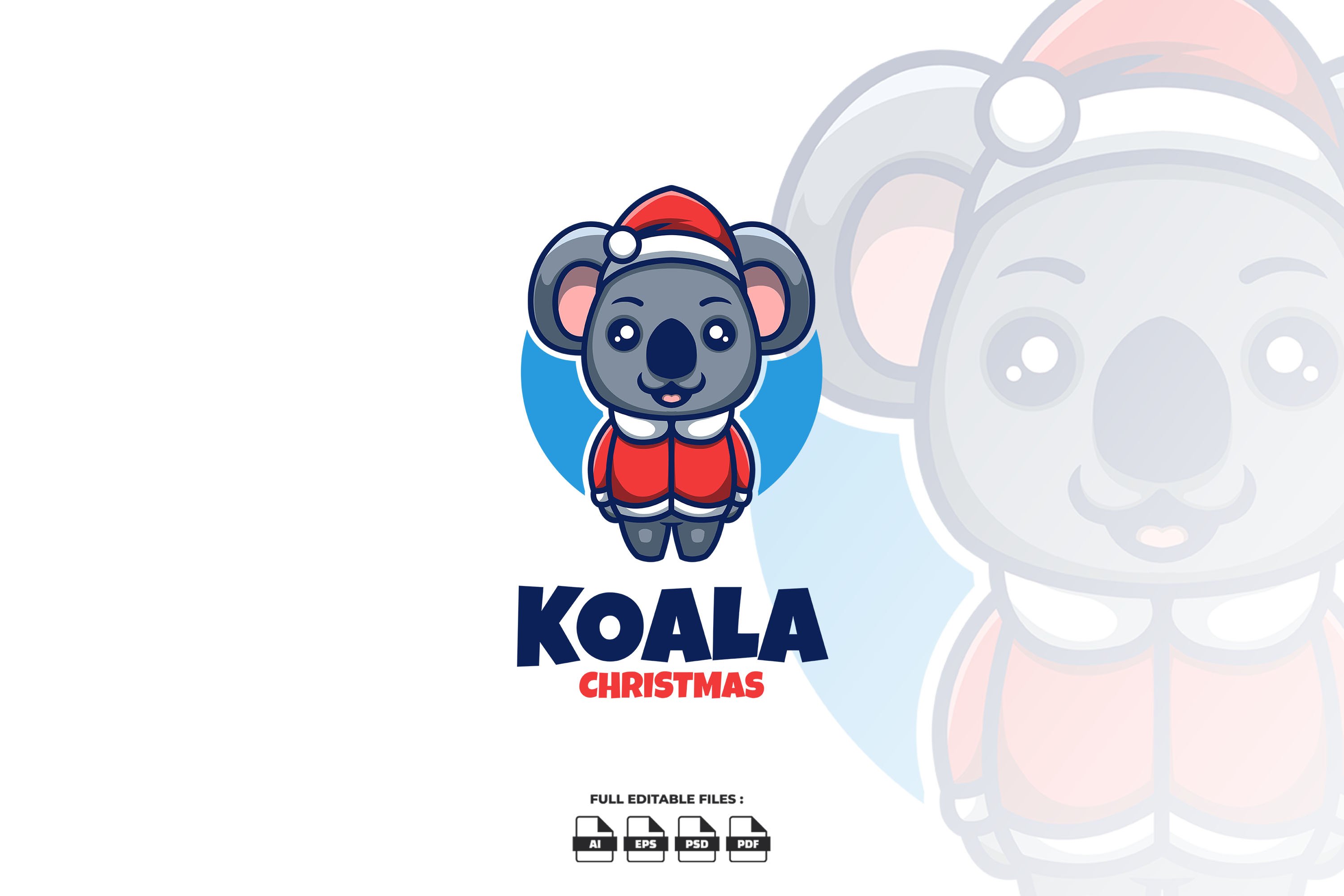 Koala Christmas Mascot Logo cover image.