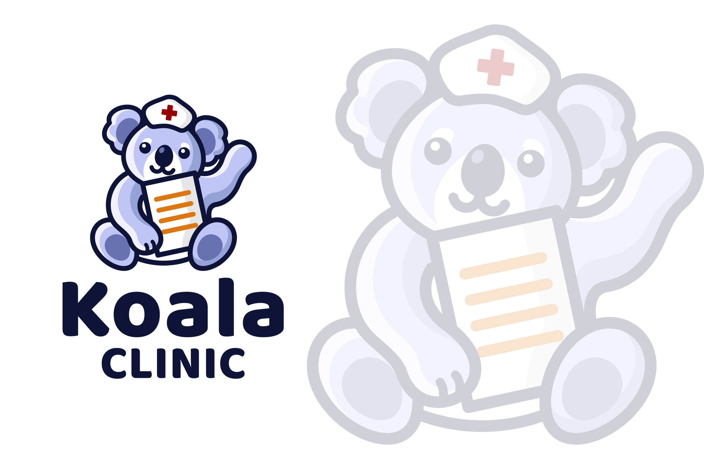 Koala Clinic Cute Kids Logo Template cover image.