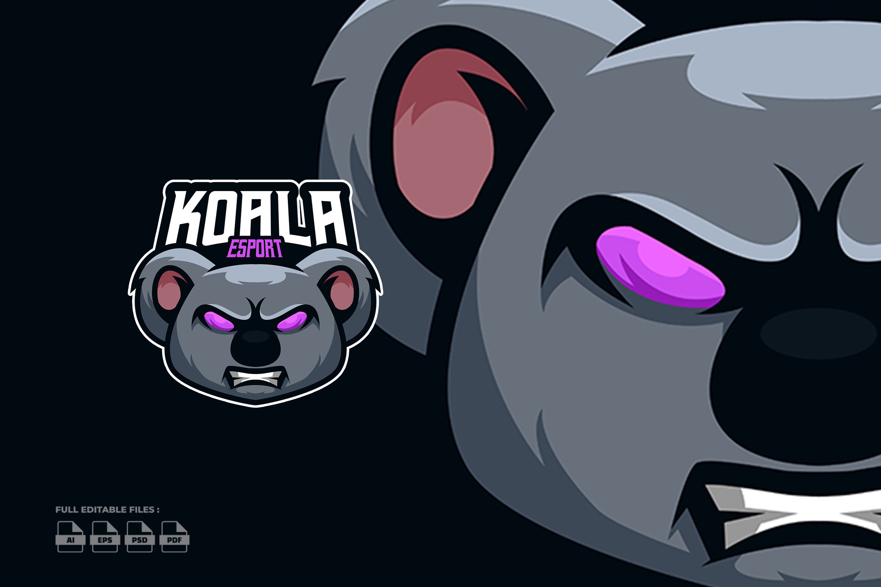 Koala Mascot Logo for Esports Team cover image.