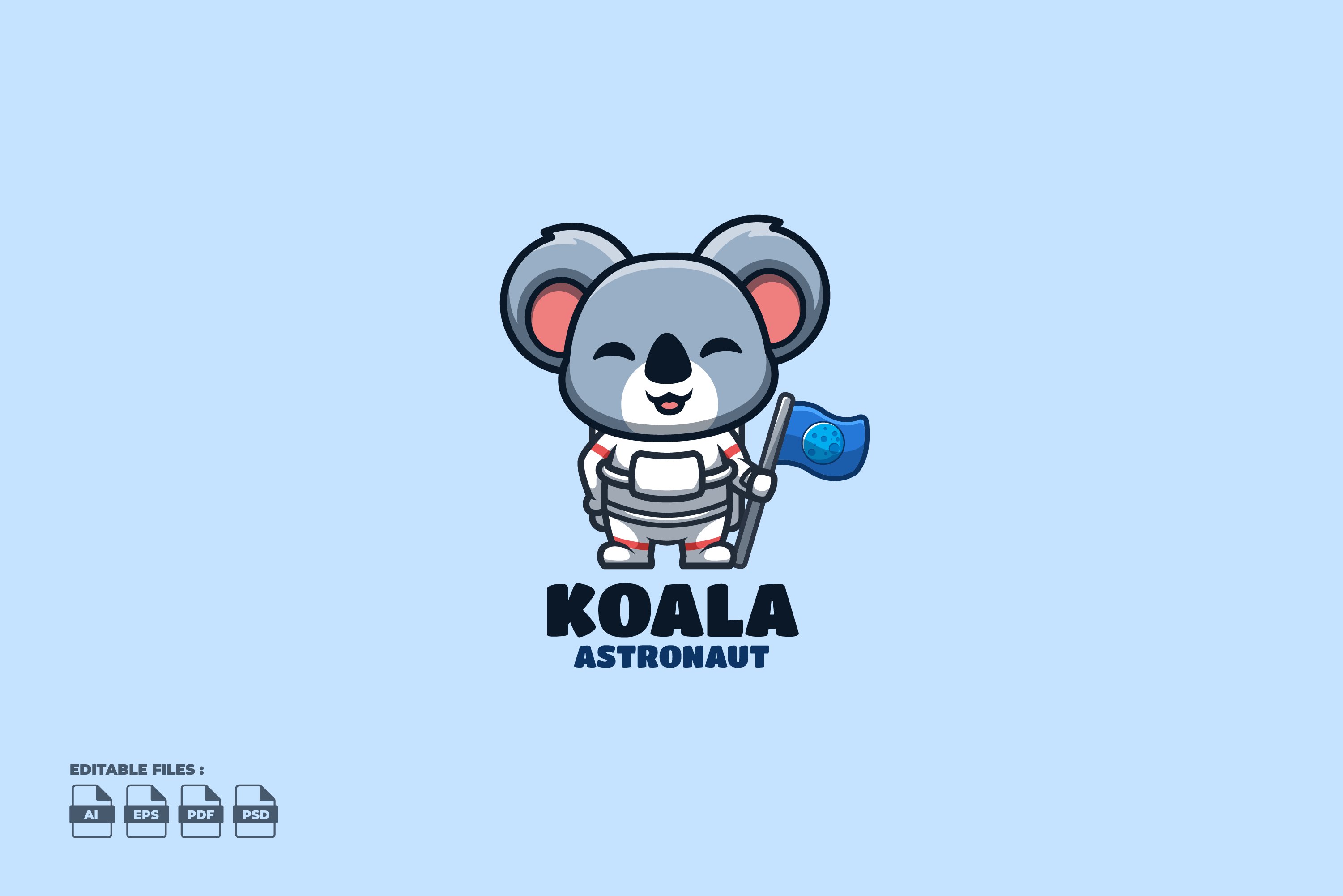 Astronaut Koala Cute Mascot Logo cover image.