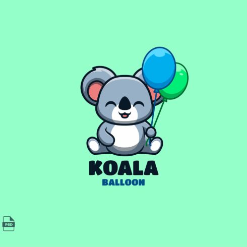 Balloon Koala Cute Mascot Logo cover image.