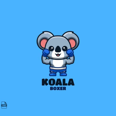 Boxer Koala Cute Mascot Logo cover image.