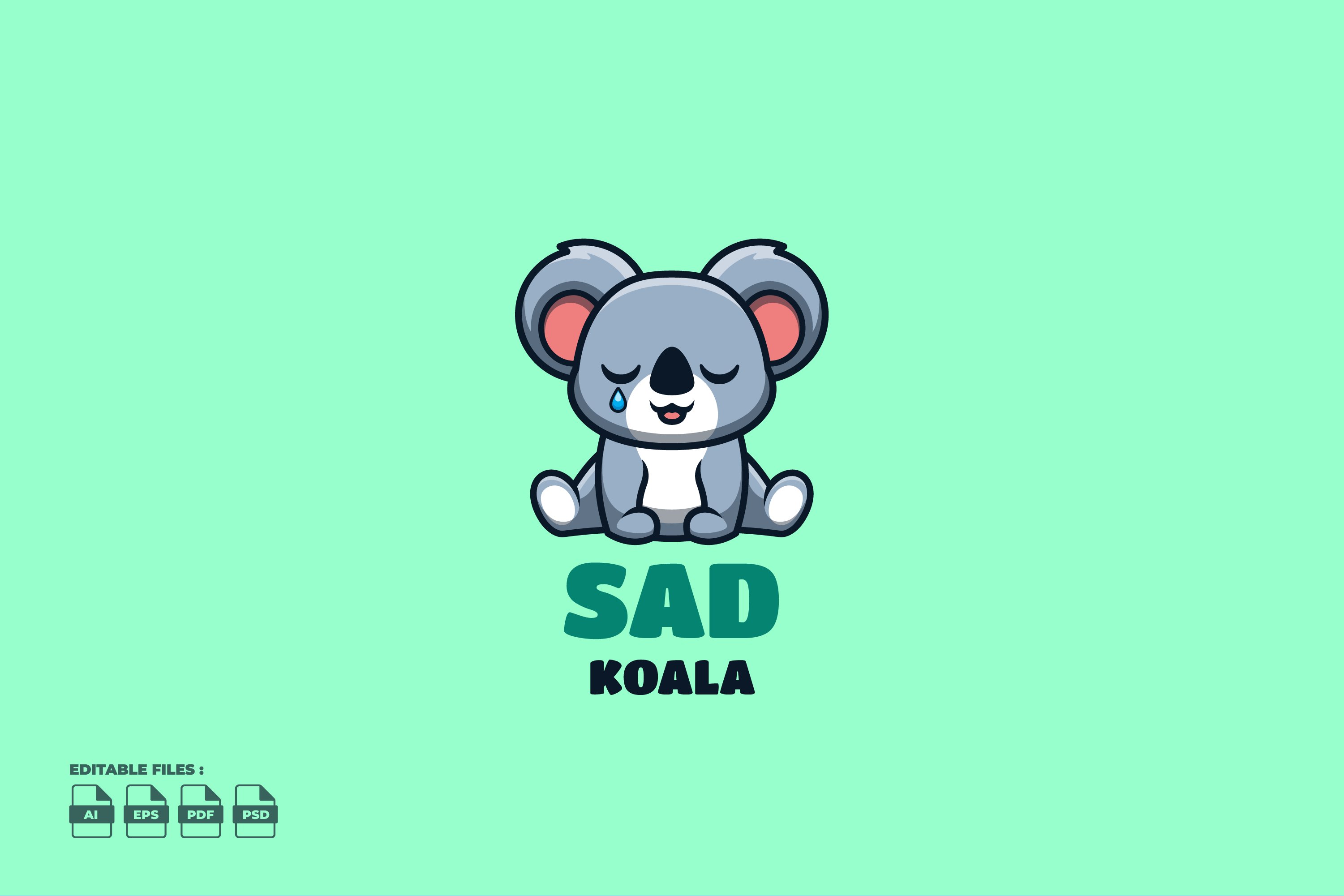 Sad Koala Cute Mascot Logo cover image.