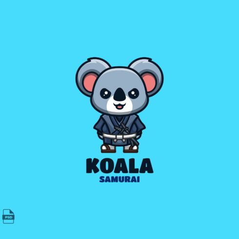 Samurai Koala Cute Mascot Logo cover image.