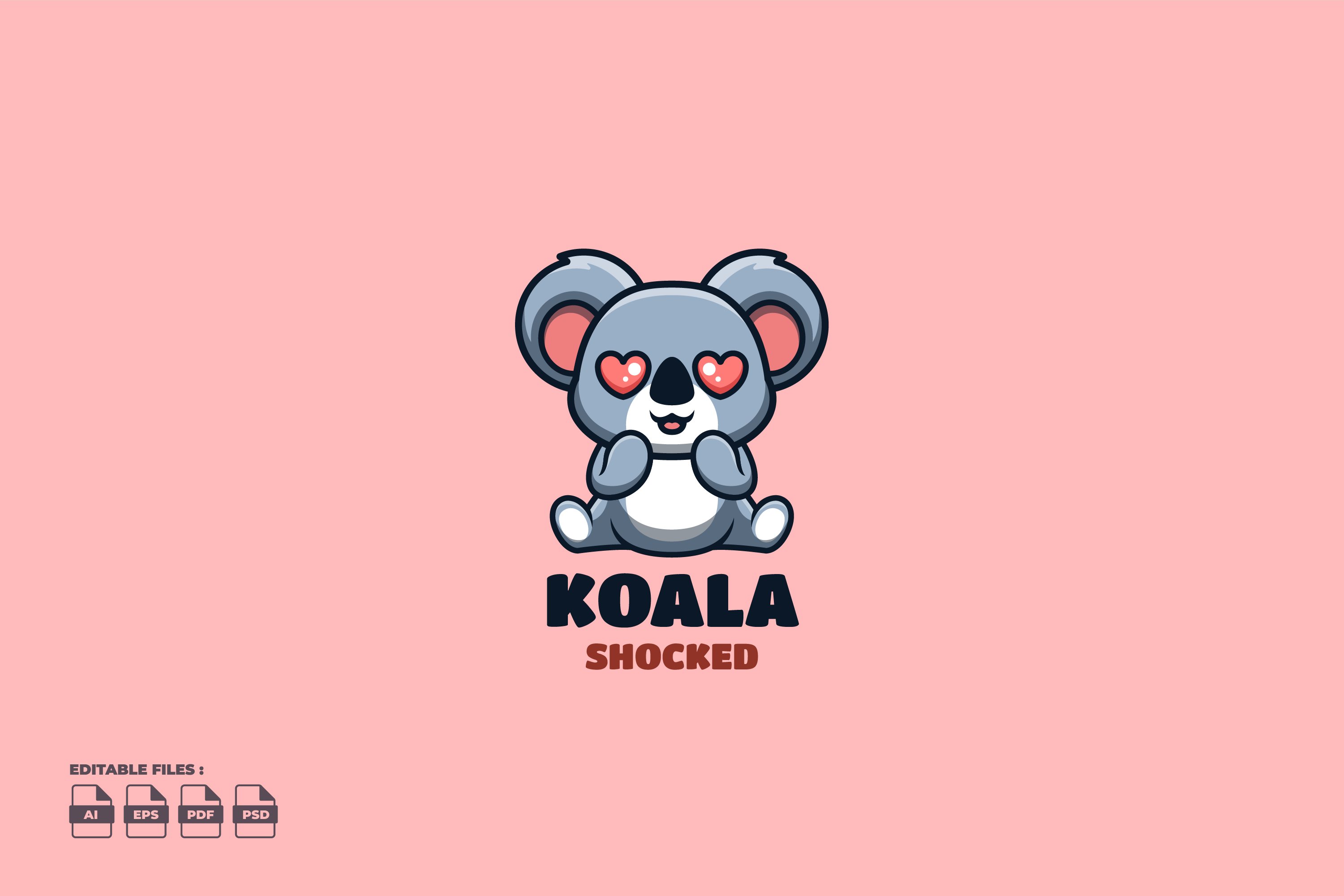 Shocked Koala Cute Mascot Logo cover image.