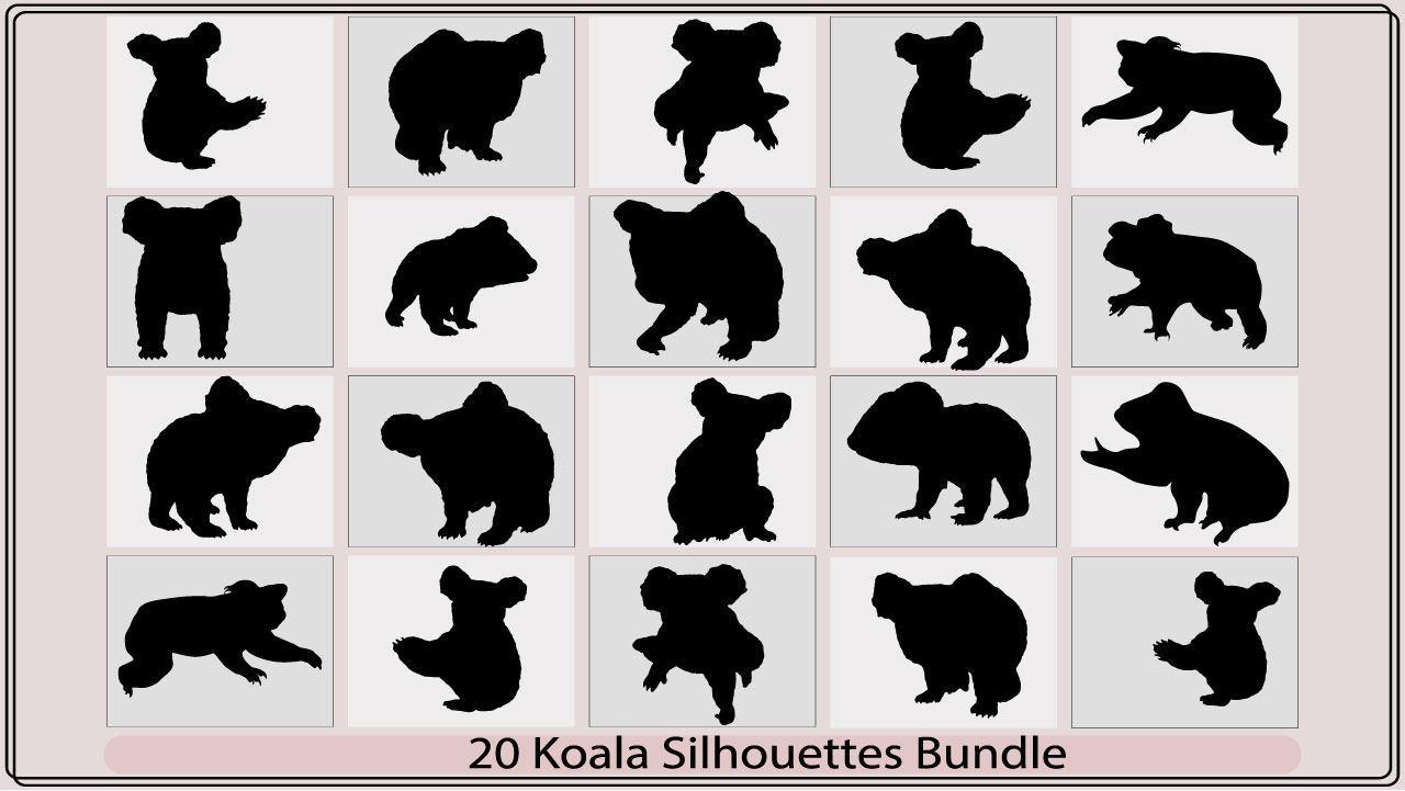 The silhouettes of various animals are shown.