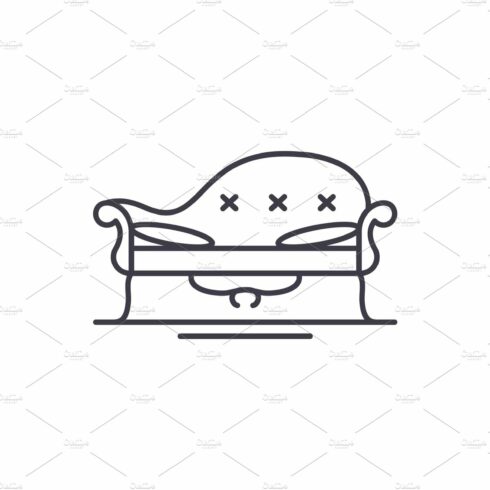 Couch line icon concept. Couch cover image.