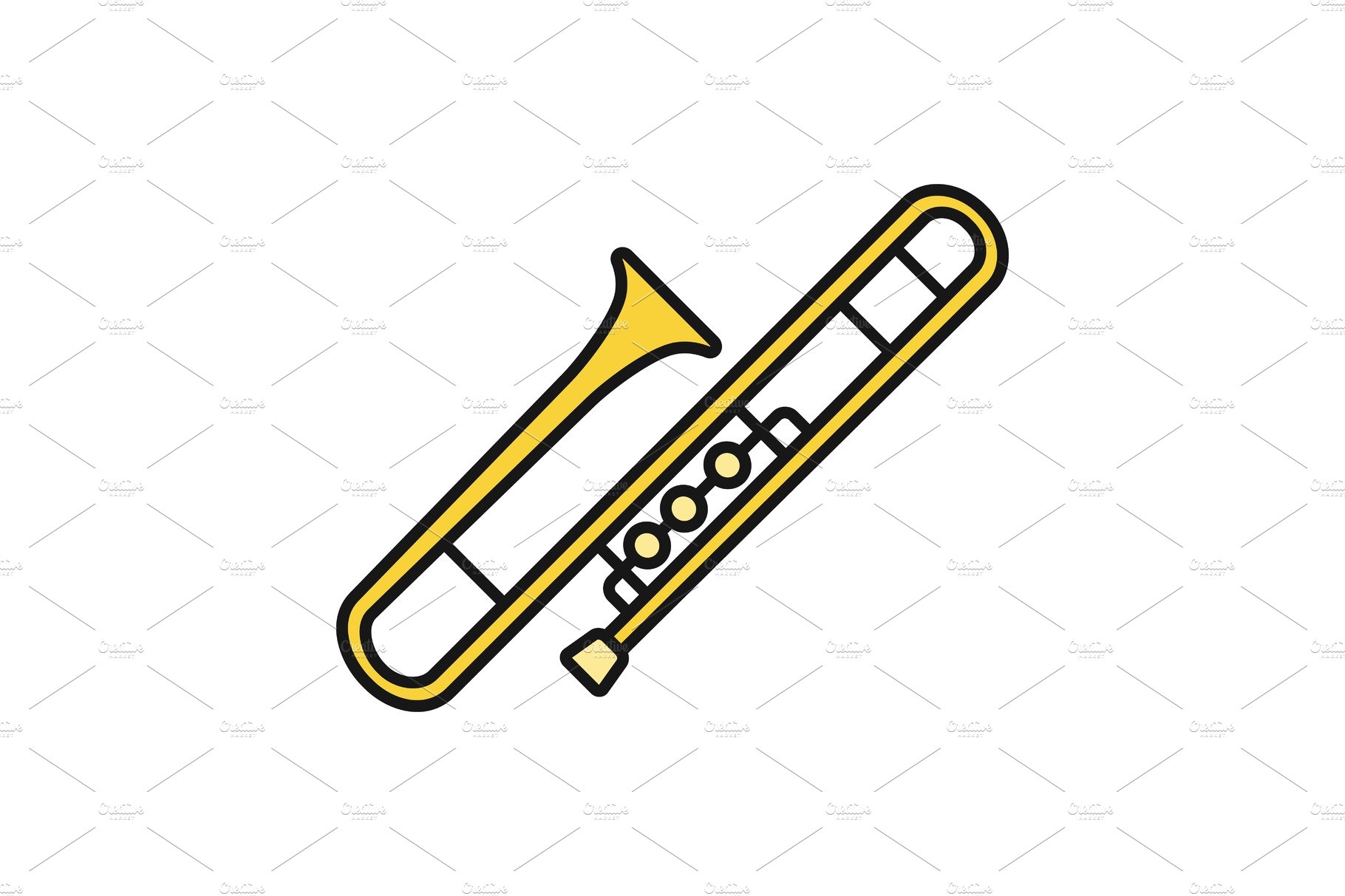 Trombone color icon cover image.