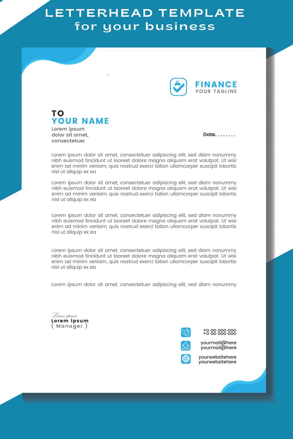 Professional Letterhead Template for your Business Very Easy To customize for every fileA4 LetterheadFlyer Design Template stock illustration pinterest preview image.