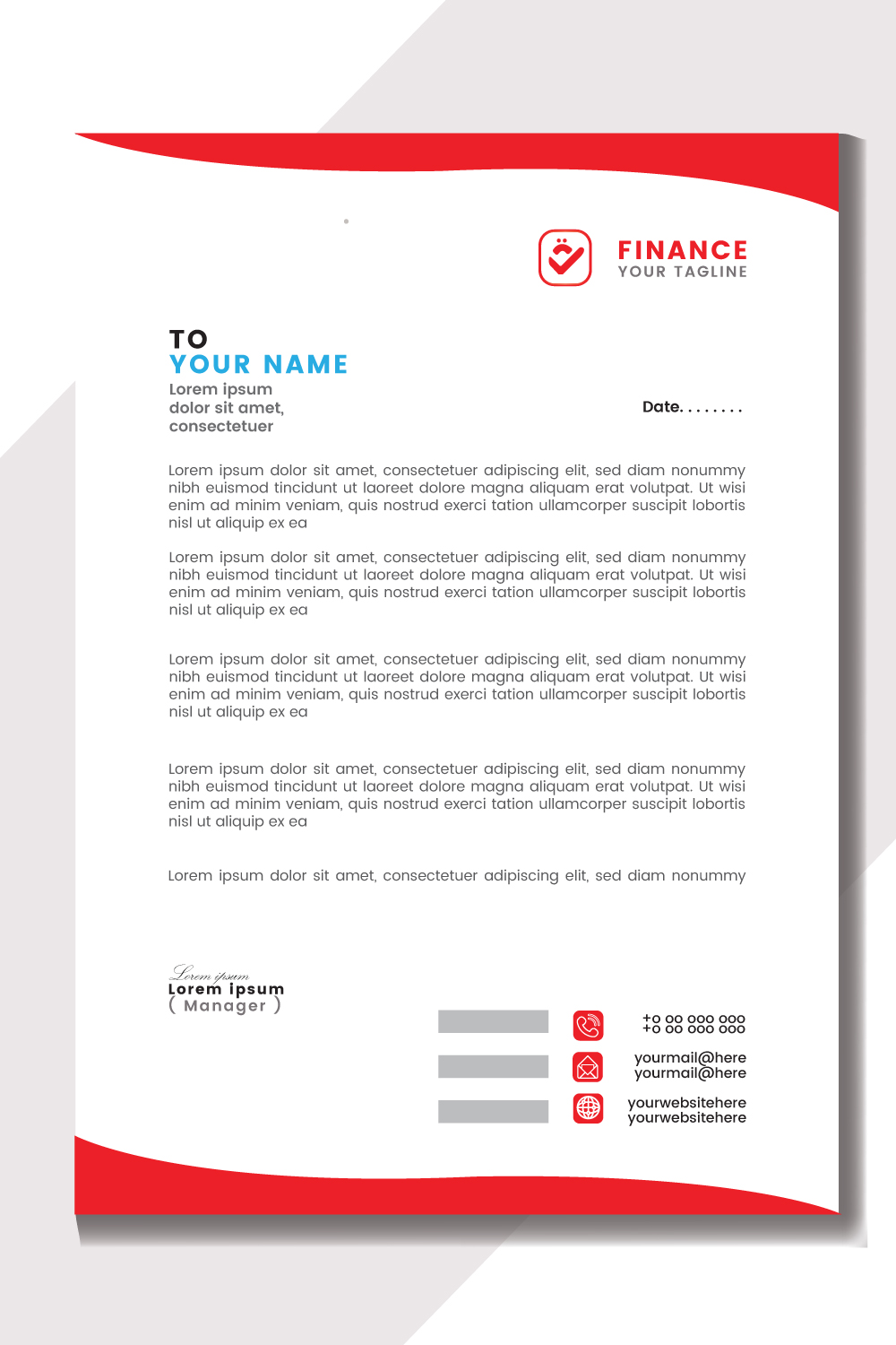 A4 size Letterhead template for your business Flyer Design Template stock illustration pinterest preview image.