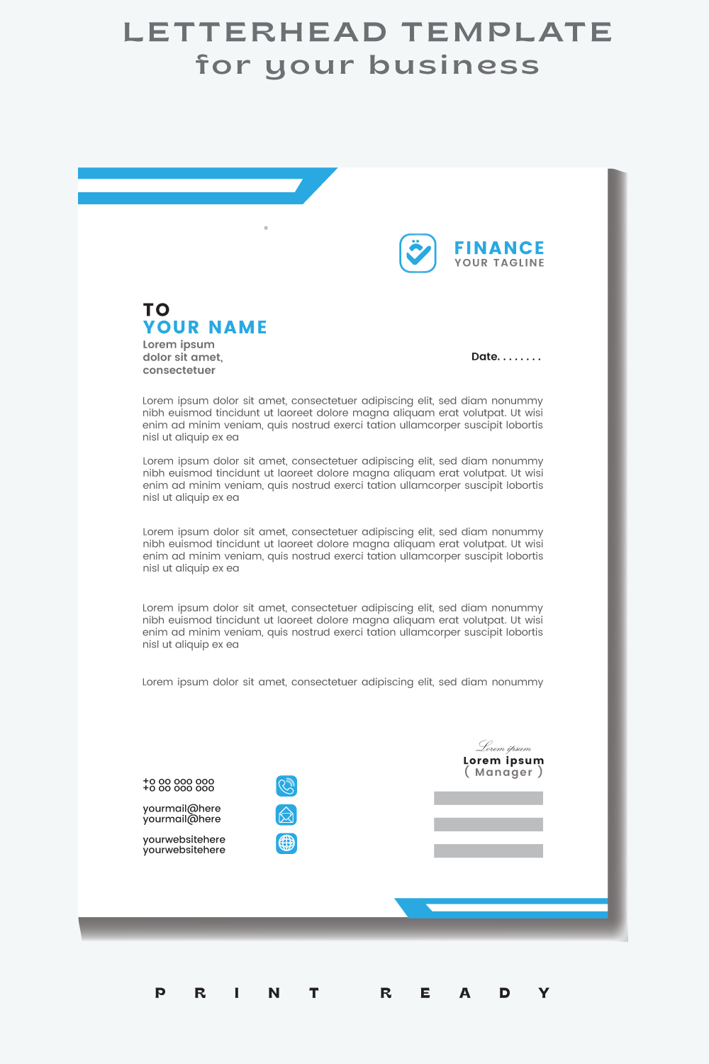 A4 size Letterhead template for your business Flyer Design Template stock illustration pinterest preview image.