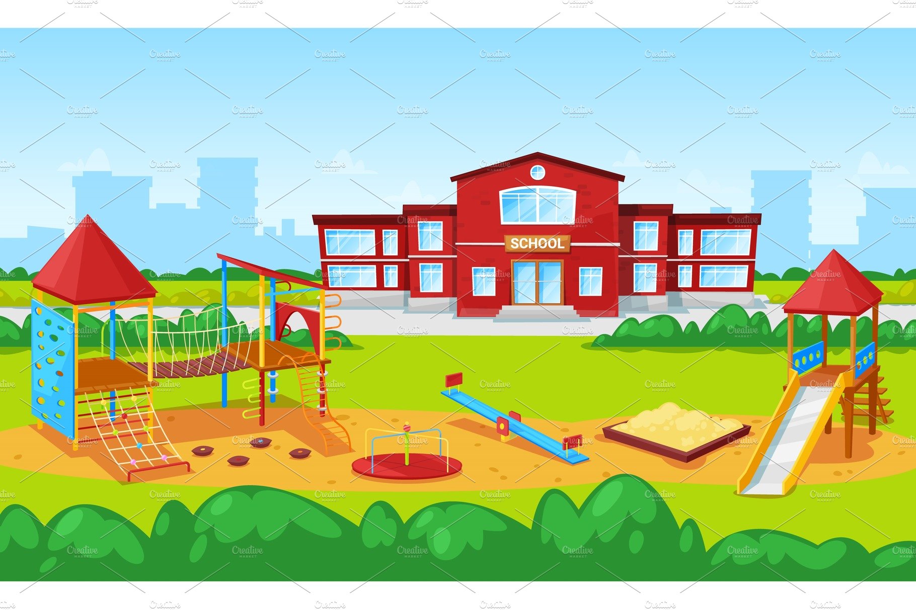 School Building and Yard Playground cover image.