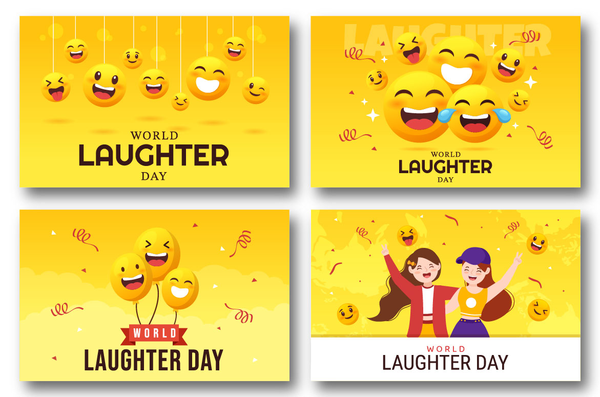 Set of four cards with different emoticions.