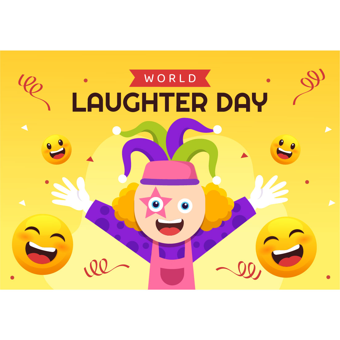 15 World Laughter Day Illustration preview image.