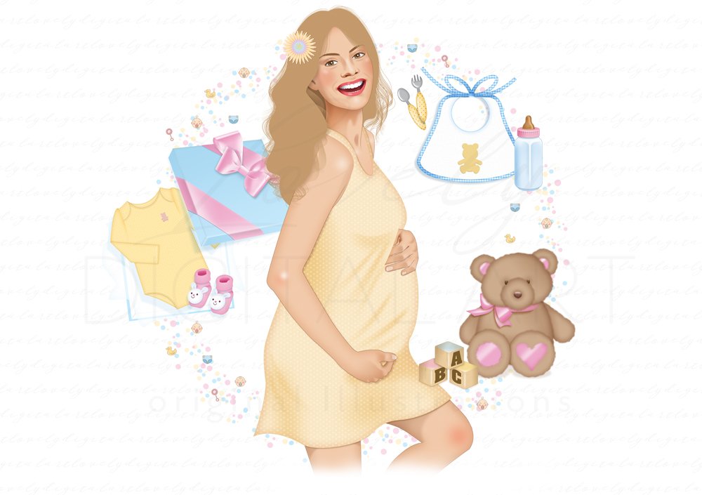 Baby Shower Digital Clip Art preview image.