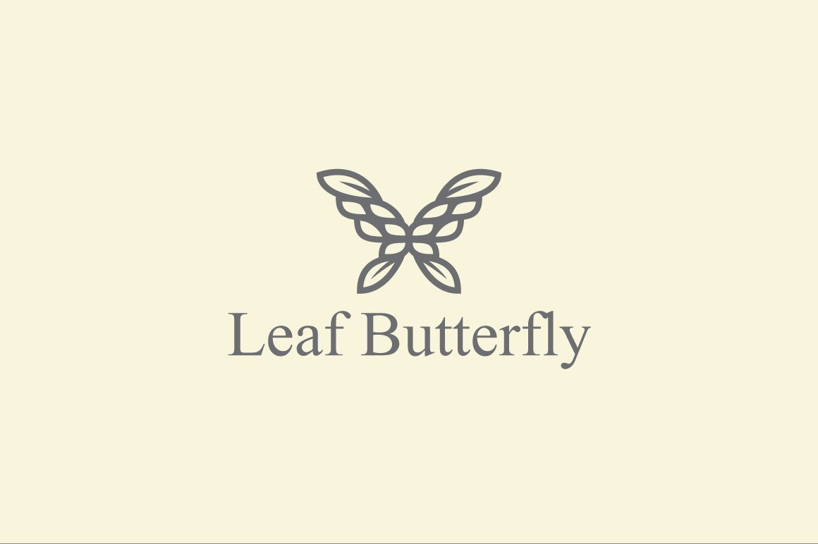 Leaf Butterfly Logo Template cover image.